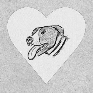 pitbull hand drawn photo dog animal lover poster patch