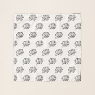 pitbull hand drawn photo dog animal lover poster scarf