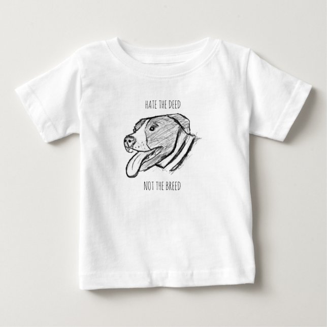 pitbull hand drawn photo dog animal lover poster t baby T-Shirt (Front)