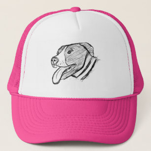 pitbull hand drawn photo dog animal lover poster trucker hat