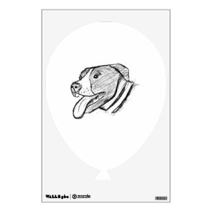pitbull hand drawn photo dog animal lover poster wall decal