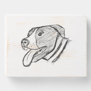 pitbull hand drawn photo dog animal lover poster wooden box sign