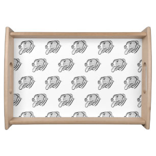 pitbull hand drawn photo dog animal lover serving tray
