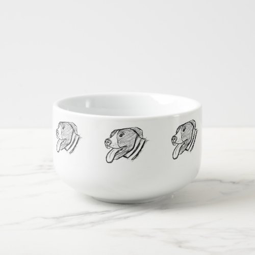pitbull hand drawn photo dog animal lover soup mug
