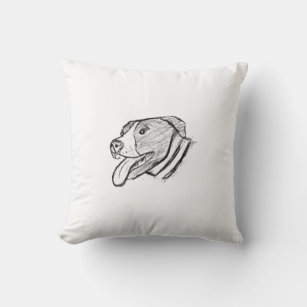 pitbull hand drawn photo dog animal lover throw pillow