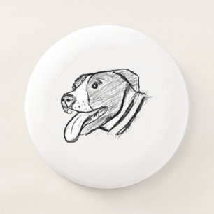 pitbull hand drawn photo dog animal lover Wham-O frisbee