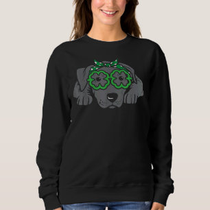 Pitbull Headband Shamrock Glasses St Patricks Day Sweatshirt