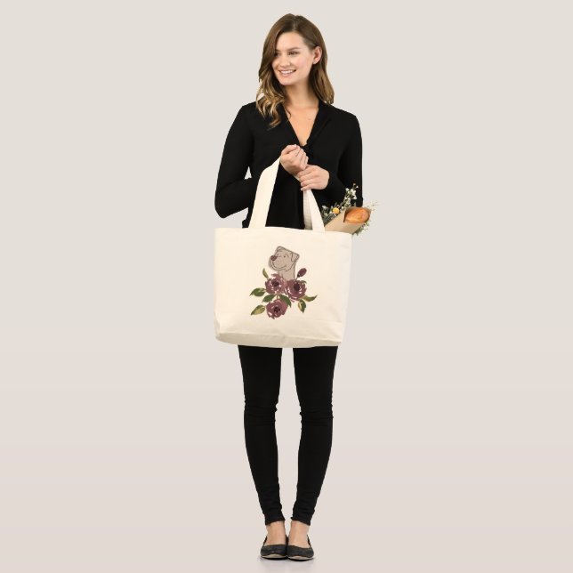 Pitbull illustration tote bag (Front (Model))