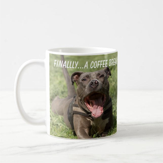 Pitbull In the Grass Coffee Mug (Left)