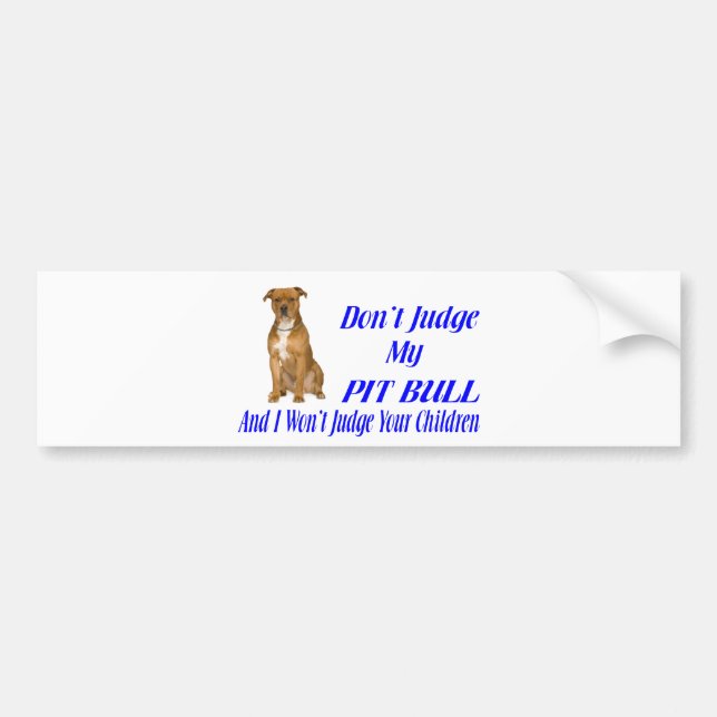 PITBULL JUDGEMENT BUMPER STICKER (Front)