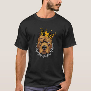 Pitbull King Dog head of a spiteful with Crown Str T-Shirt