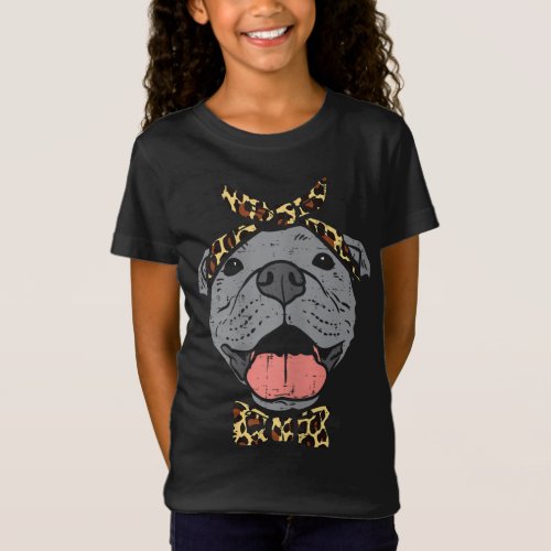 Pitbull Leopard Print Bandana Pitties Dog Lover Ow T_Shirt