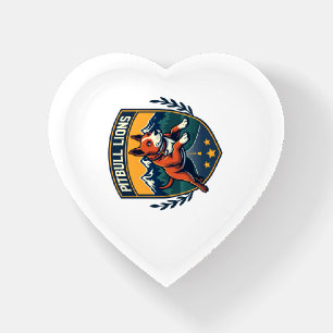 Pitbull Lions Vintage Mascot Sports Badge Vector D Paperweight
