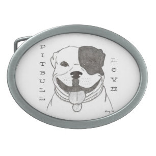 Pitbull Love Belt Buckle