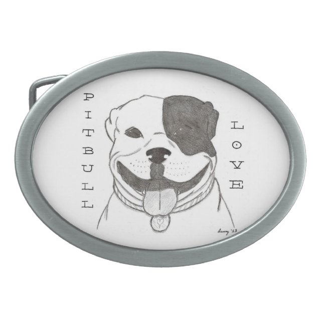 Pitbull Love Belt Buckle (Front)