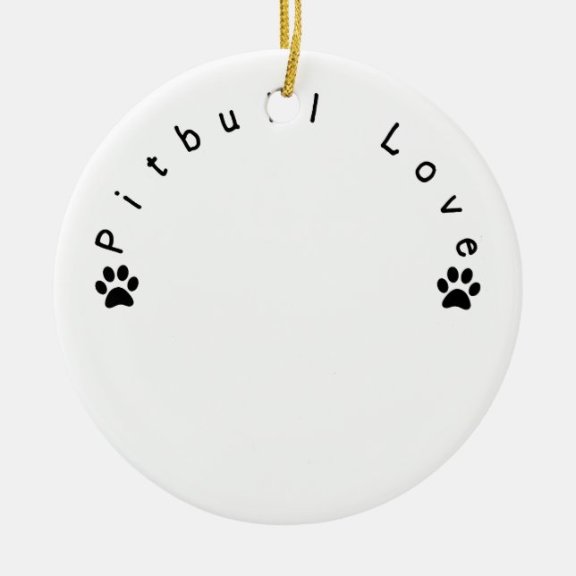 Pitbull Love Custom Picture Ceramic Ornament (Front)