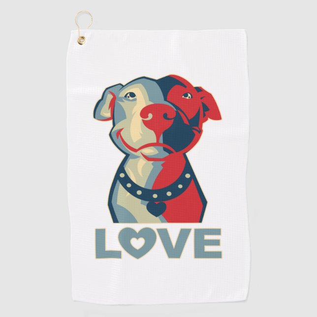 Pitbull - LOVE Golf Towel (Front)