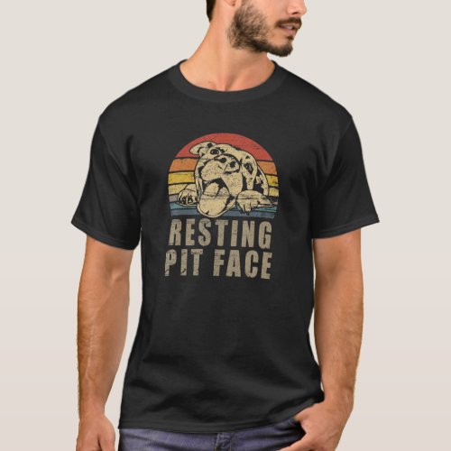 Pitbull Love _ I Love My Pit Retro Vintage Resting T_Shirt