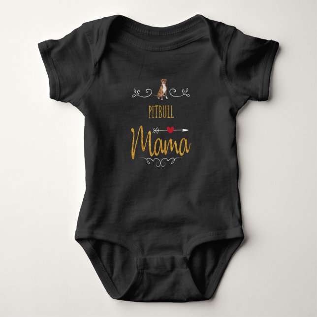 Pitbull love mama so much baby bodysuit (Front)
