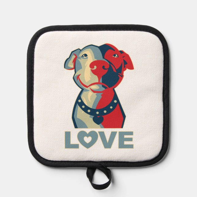 Pitbull - LOVE   Pot Holder (Front)