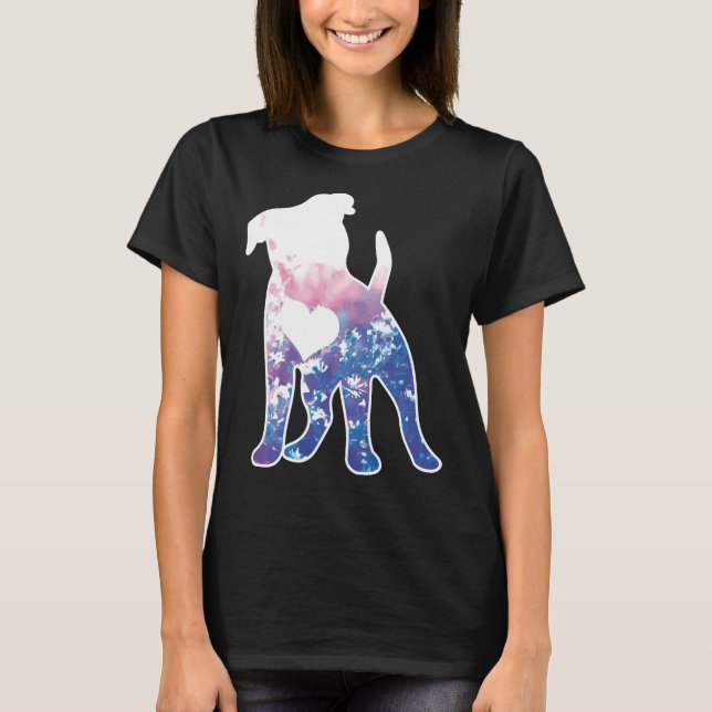 Pitbull Love Purple Lavender Print T-Shirt (Front)