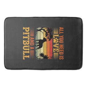 Pitbull Love Retro Sunset Dog Bath Mat