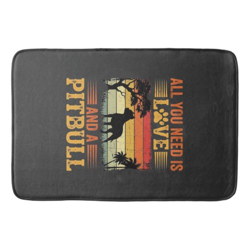 Pitbull Love Retro Sunset Dog Bath Mat