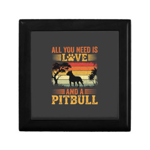 Pitbull Love Retro Sunset Dog Gift Box