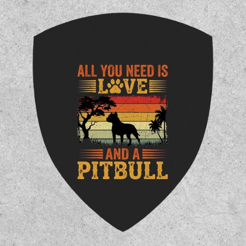 Pitbull Love Retro Sunset Dog Patch