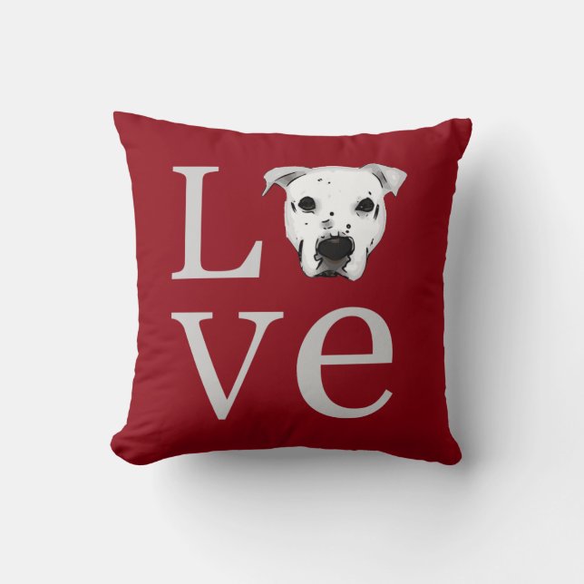 Pitbull Love Throw Pillow (Front)