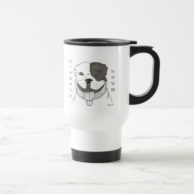 Pitbull Love Travel Mug (Right)