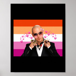 Pitbull Loves Spiders And Also Lesbians Sticker Poster