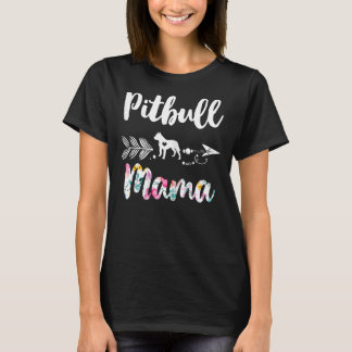 Pitbull Mama Pitbull Cute Womens Grandma Tees