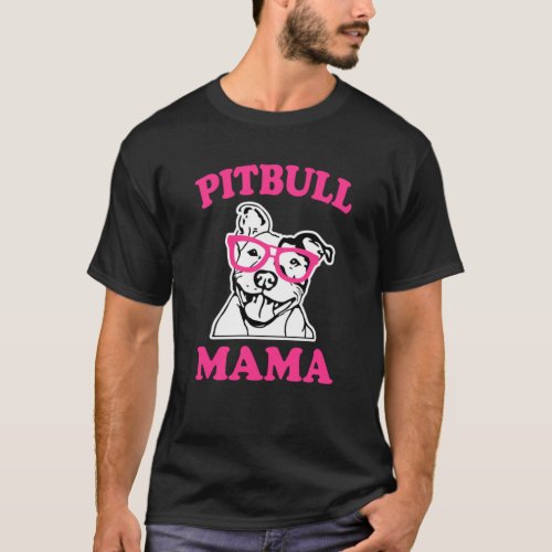 Pitbull Mama womens Pit Bull Dog Mom Pink hoodie T_Shirt