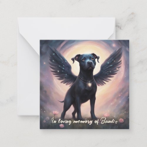 Pitbull Memorial Poem Black Wings Add Name Gift Note Card