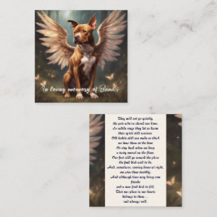 Pitbull Memorial Poem Brown Wings Add Name Gift Note Card