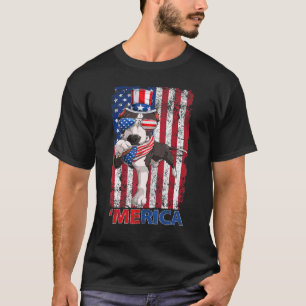 Pitbull Merica Vintage Us Flag Sunglasses Happy 4t T-Shirt