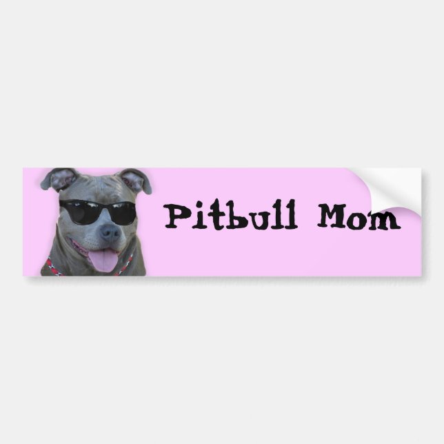 Pitbull Mom Bumper Sticker (Front)