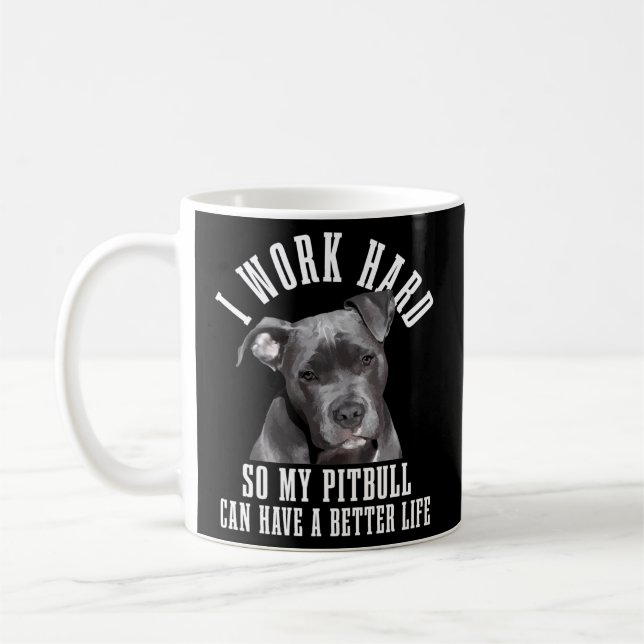 Pitbull Mom Dog Dad Pitbull Coffee Mug (Left)