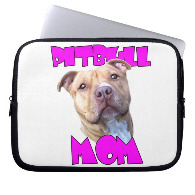 Pitbull Mom Dog Laptop Sleeve (Front)