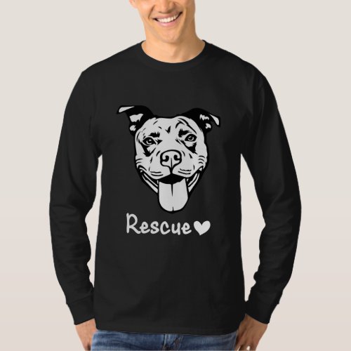 Pitbull Mom Rescue Dog Dad Puppy Cute Dogs Lovers T_Shirt