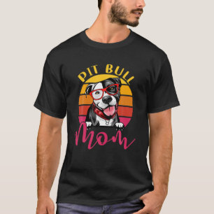 Pitbull Mom Retro Vintage Pitbull Dog Mama Mother' T-Shirt