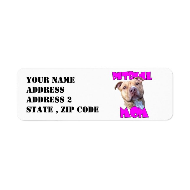 Pitbull Mom Return Address Labels (Front)