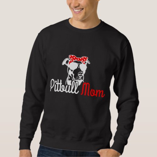 Pitbull Mom Vintage Funny Cute Dog Pitbull Mama Sweatshirt