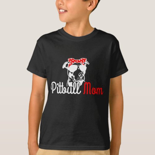 Pitbull Mom Vintage Funny Cute Dog Pitbull Mama T_Shirt