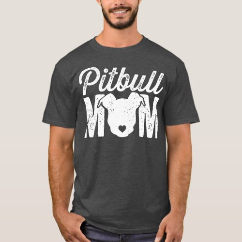 Pitbull Mom White T_Shirt
