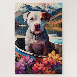 Pitbull on a Paddle: A Scenic Adventure Jigsaw Puzzle
