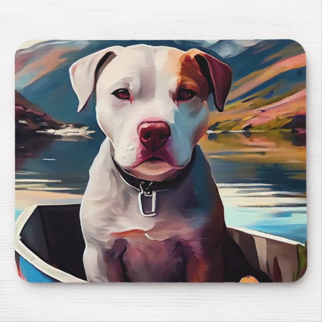 Pitbull on a Paddle: A Scenic Adventure Mouse Pad (Front)