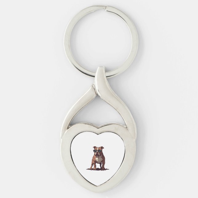 Pitbull Owner Gifts Keychain (Front)