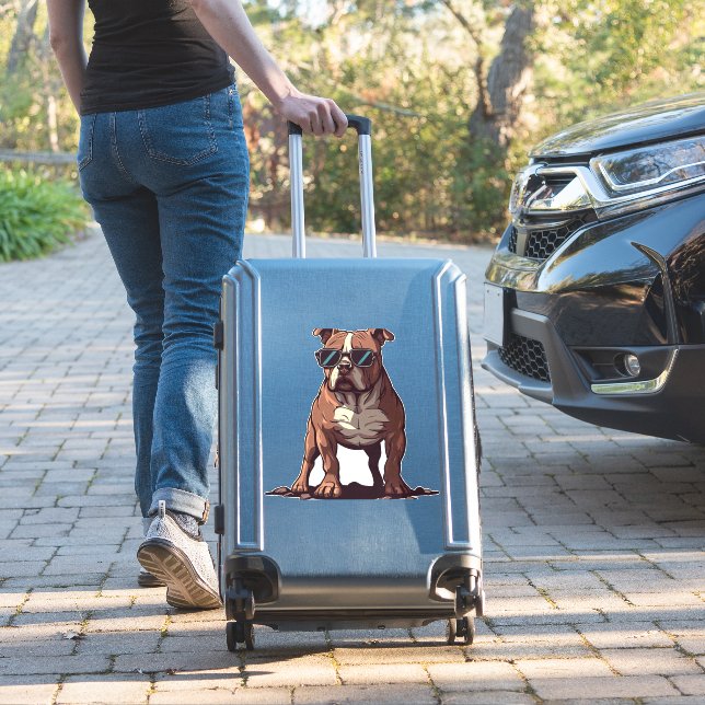 Pitbull Owner Gifts Sticker (Suitcase Insitu)